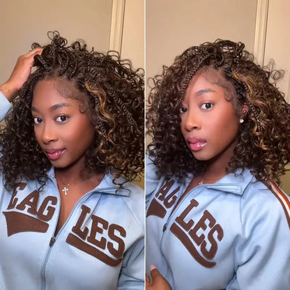 ⚠️ Hurry! 72% OFF✨13x6 HD Lace Wig Glueless Wear & Go 12” Boho Braids Water Wave Pre-Cut Lace Wig – Premium Fiber, Beginner Friendly
