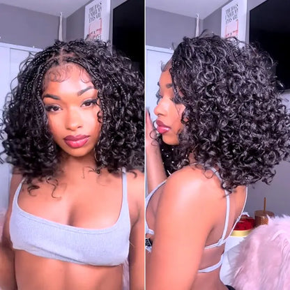 ⚠️ Hurry! 72% OFF✨13x6 HD Lace Wig Glueless Wear & Go 12” Boho Braids Water Wave Pre-Cut Lace Wig – Premium Fiber, Beginner Friendly