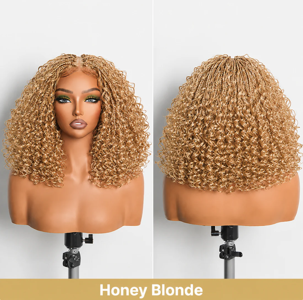 ⚠️ Hurry! 72% OFF✨13x6 HD Lace Wig Glueless Wear & Go 12” Boho Braids Water Wave Pre-Cut Lace Wig – Premium Fiber, Beginner Friendly