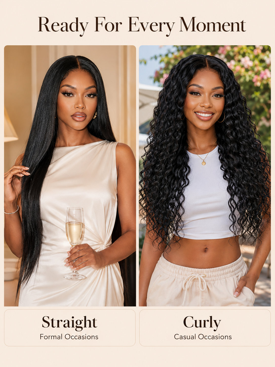 13x4 Pre-Cut Lace 2-in-1 Straight-to-Water-Wave Glueless