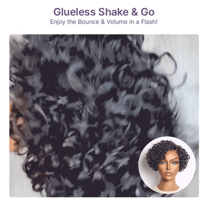 Chic Water Wave Short Wig – Lightweight Glueless Style with a Realistic Natural Finish