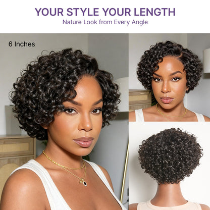 Chic Water Wave Short Wig – Lightweight Glueless Style with a Realistic Natural Finish