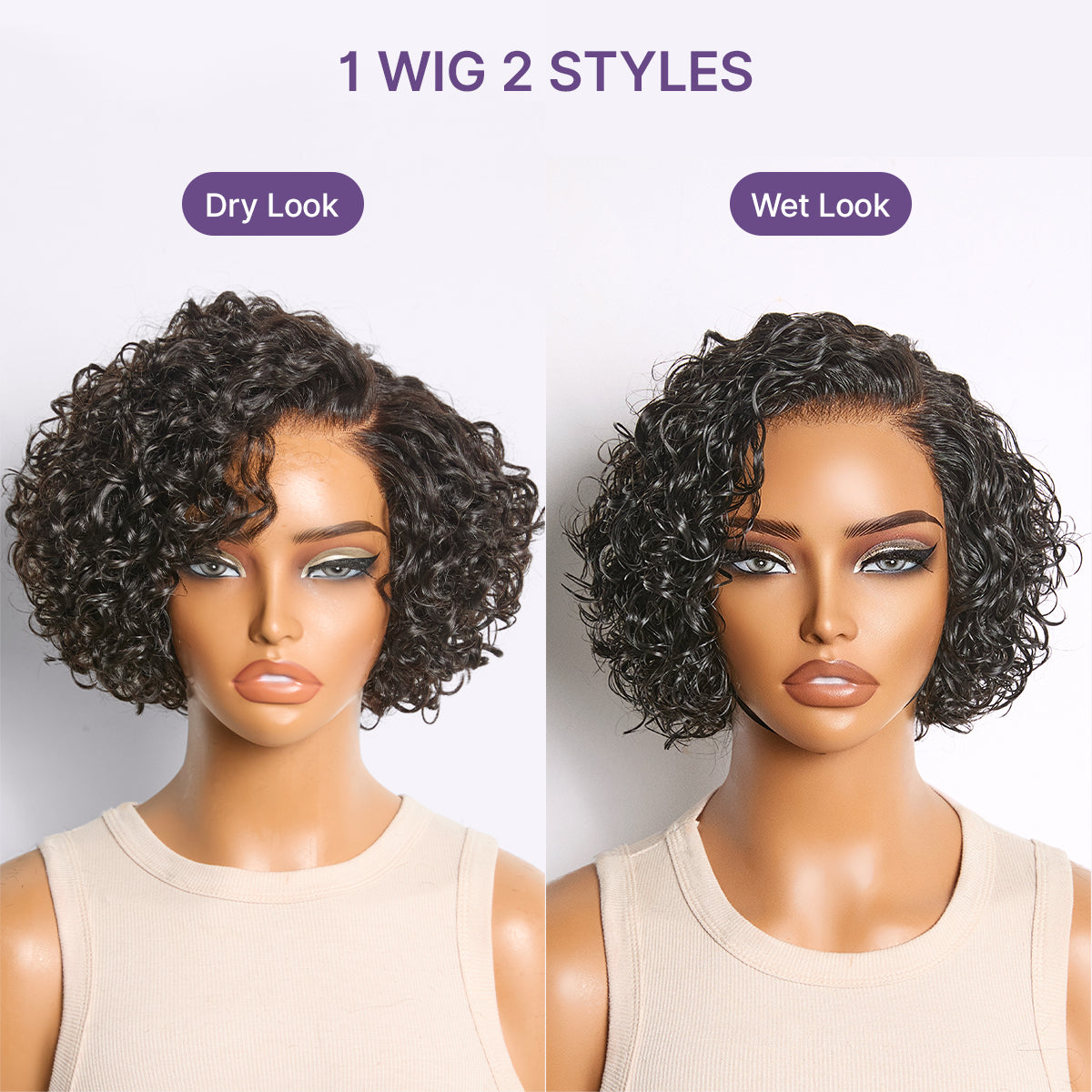 Chic Water Wave Short Wig – Lightweight Glueless Style with a Realistic Natural Finish