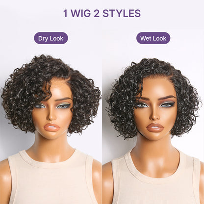 Chic Water Wave Short Wig – Lightweight Glueless Style with a Realistic Natural Finish