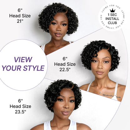 Chic Water Wave Short Wig – Lightweight Glueless Style with a Realistic Natural Finish