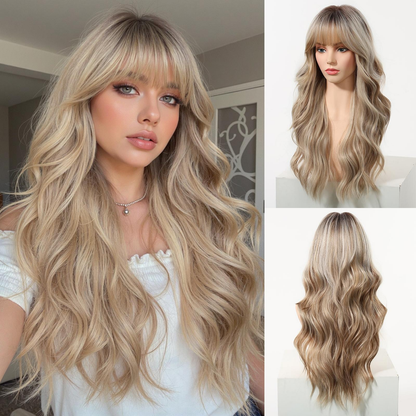 Restocked! Best Seller MiraScalp Long Wave Versatile Babe Light Glueless Synthetic Wig