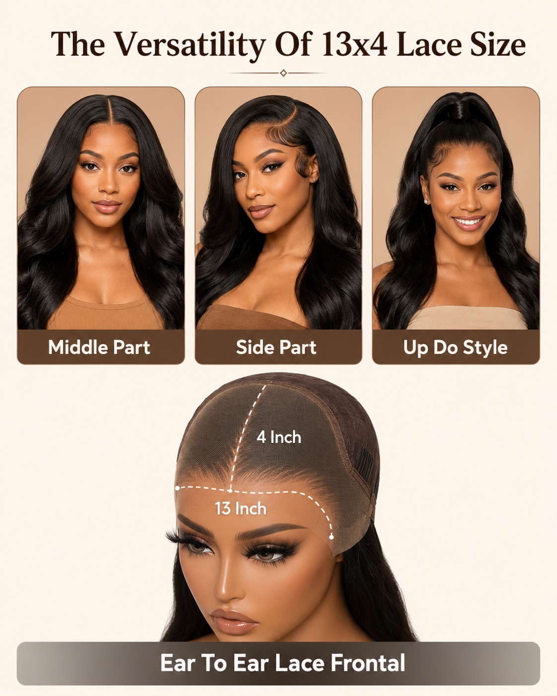 13x4 Pre-Cut Lace 2-in-1 Straight-to-Water-Wave Glueless