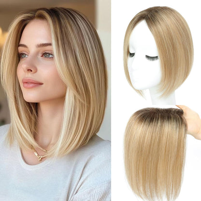 Natural Straight Hair Topper for Thinning Crown – Instant Volume & Seamless Coverage