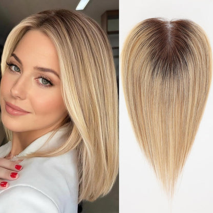 Natural Straight Hair Topper for Thinning Crown – Instant Volume & Seamless Coverage
