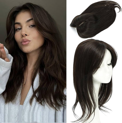 Natural Straight Hair Topper for Thinning Crown – Instant Volume & Seamless Coverage