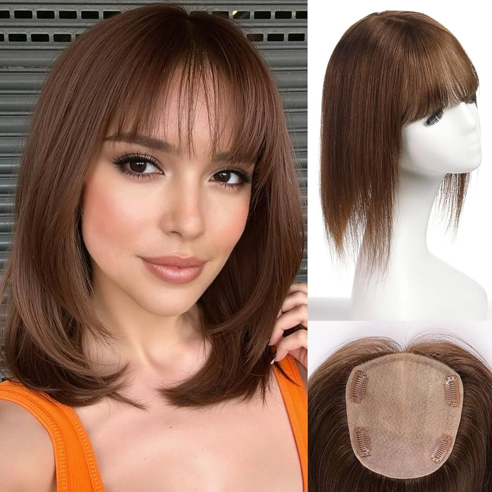 Hot Sale Straight Hair Topper With Bangs For  Women With Thinning Hair