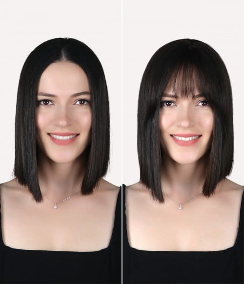 Hot Sale Straight Hair Topper With Bangs For  Women With Thinning Hair