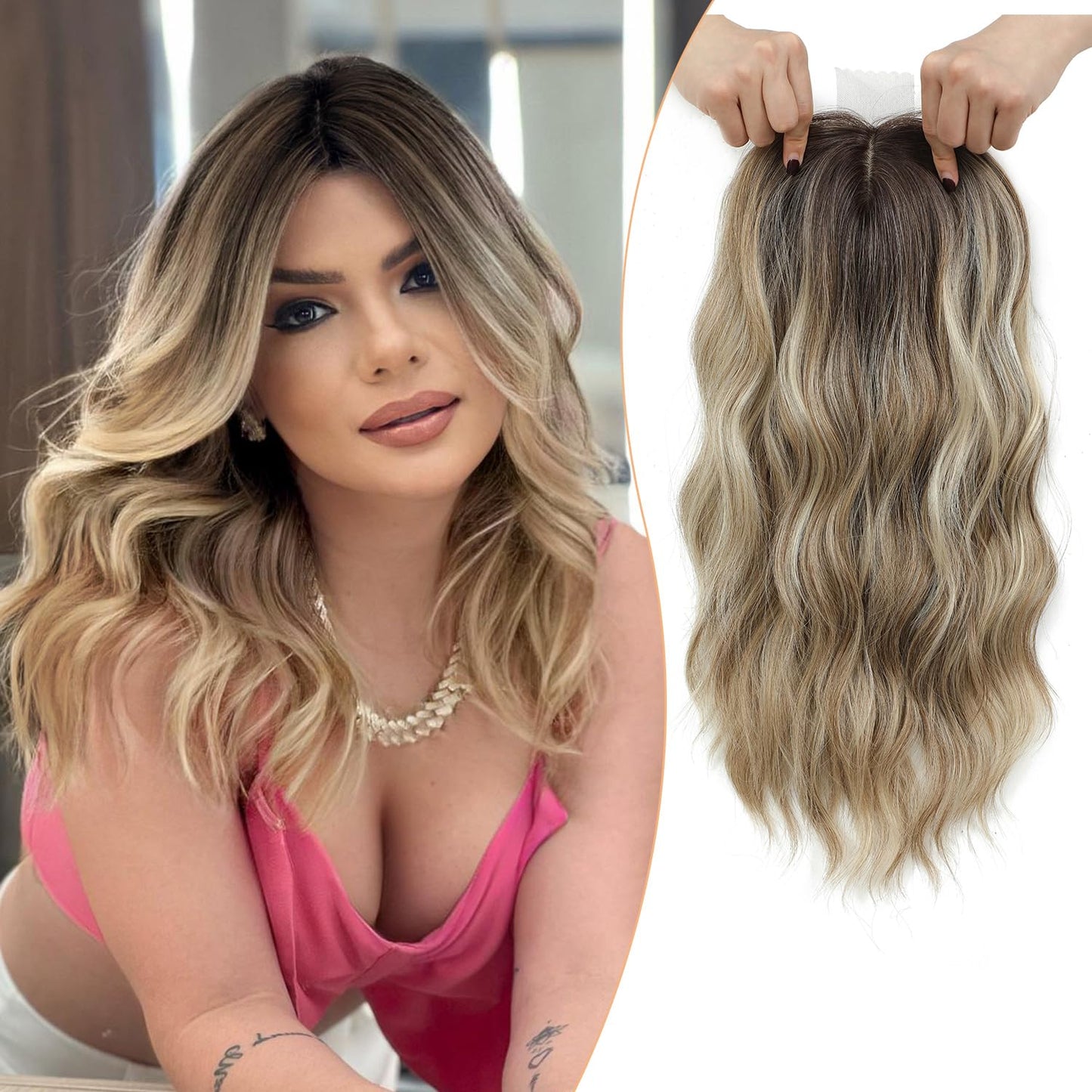 ⚡⚡Final Hours – 2026 New Lightweight & Breathable Wavy Hair Topper