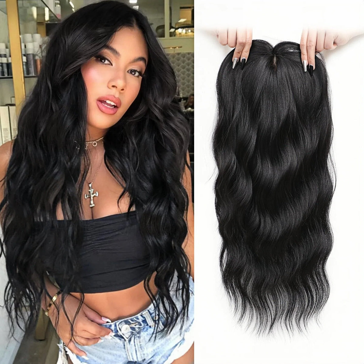⚡⚡Final Hours – 2026 New Lightweight & Breathable Wavy Hair Topper