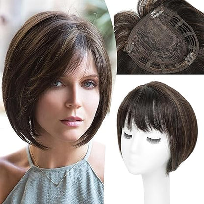 Hot Sale Straight Hair Topper With Bangs For  Women With Thinning Hair