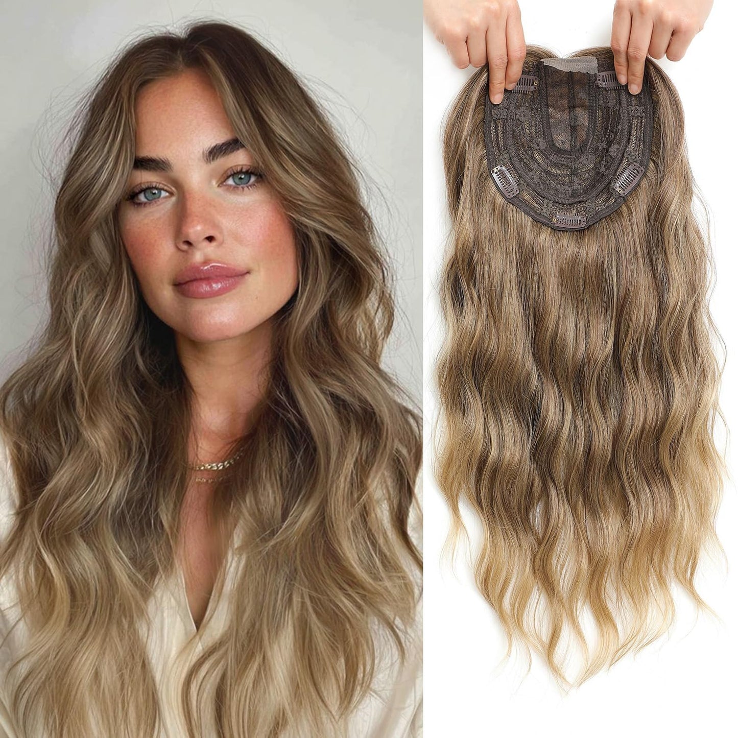 ⚡⚡Final Hours – 2026 New Lightweight & Breathable Wavy Hair Topper