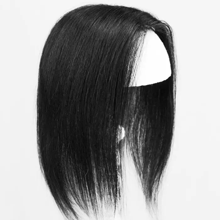Shoulder Length Grey Full Handtied Mono Base Human Hair Topper for Women