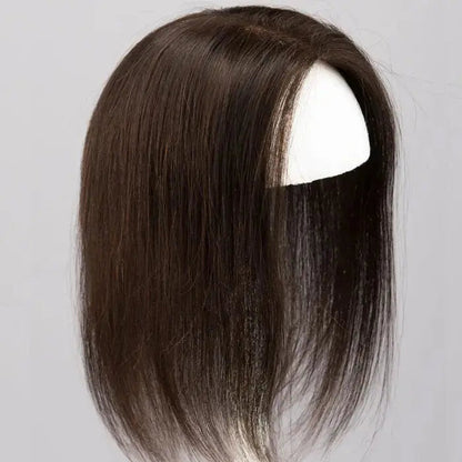 Shoulder Length Grey Full Handtied Mono Base Human Hair Topper for Women