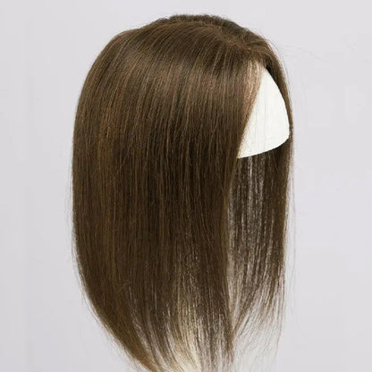 Shoulder Length Grey Full Handtied Mono Base Human Hair Topper for Women