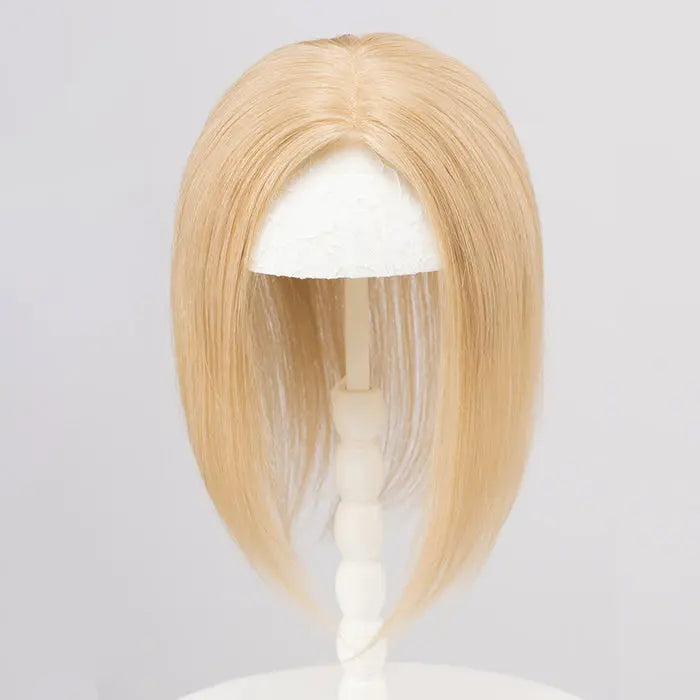 Shoulder Length Grey Full Handtied Mono Base Human Hair Topper for Women