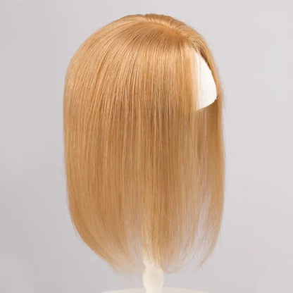 Shoulder Length Grey Full Handtied Mono Base Human Hair Topper for Women