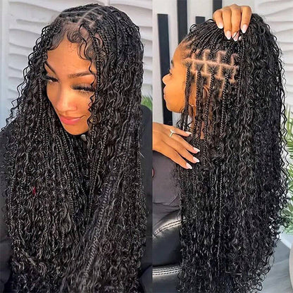 🔥 LAST DAY: 87% OFF | Glueless Knotless Boho Curl Wig – 13x6 HD Lace Human Hair
