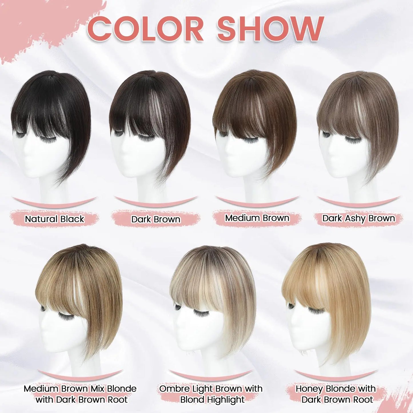 🔥 NEW ARRIVAL SALE-Human Hair Topper with Bangs | Hair Piece for Thinning Hair
