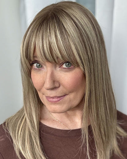 🔥 NEW ARRIVAL SALE-Human Hair Topper with Bangs | Hair Piece for Thinning Hair
