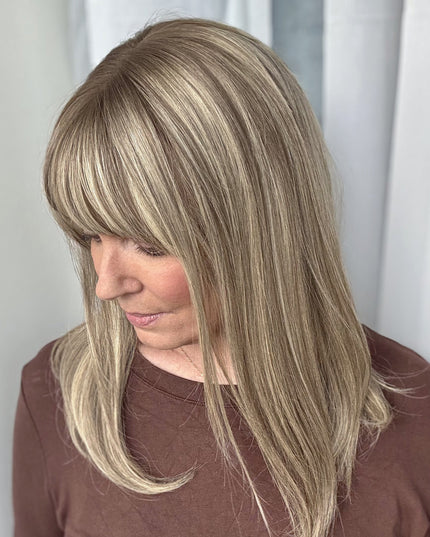🔥 NEW ARRIVAL SALE-Human Hair Topper with Bangs | Hair Piece for Thinning Hair
