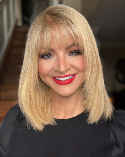 🔥 NEW ARRIVAL SALE-Human Hair Topper with Bangs | Hair Piece for Thinning Hair