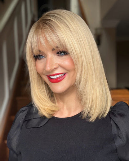🔥 NEW ARRIVAL SALE-Human Hair Topper with Bangs | Hair Piece for Thinning Hair