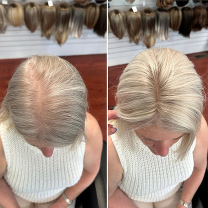 Natural Straight Hair Topper for Thinning Crown – Instant Volume & Seamless Coverage
