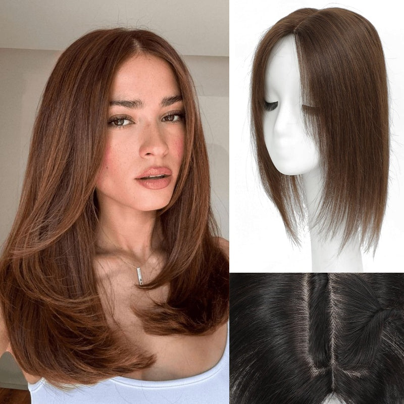 Natural Straight Hair Topper for Thinning Crown – Instant Volume & Seamless Coverage
