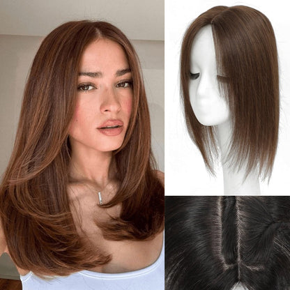 Natural Straight Hair Topper for Thinning Crown – Instant Volume & Seamless Coverage