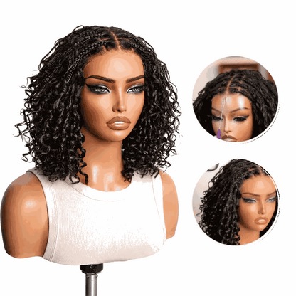 ⚠️ Hurry! 72% OFF✨13x6 HD Lace Wig Glueless Wear & Go 12” Boho Braids Water Wave Pre-Cut Lace Wig – Premium Fiber, Beginner Friendly