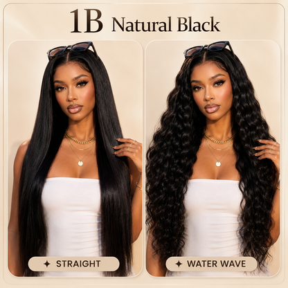 13x4 Pre-Cut Lace 2-in-1 Straight-to-Water-Wave Glueless