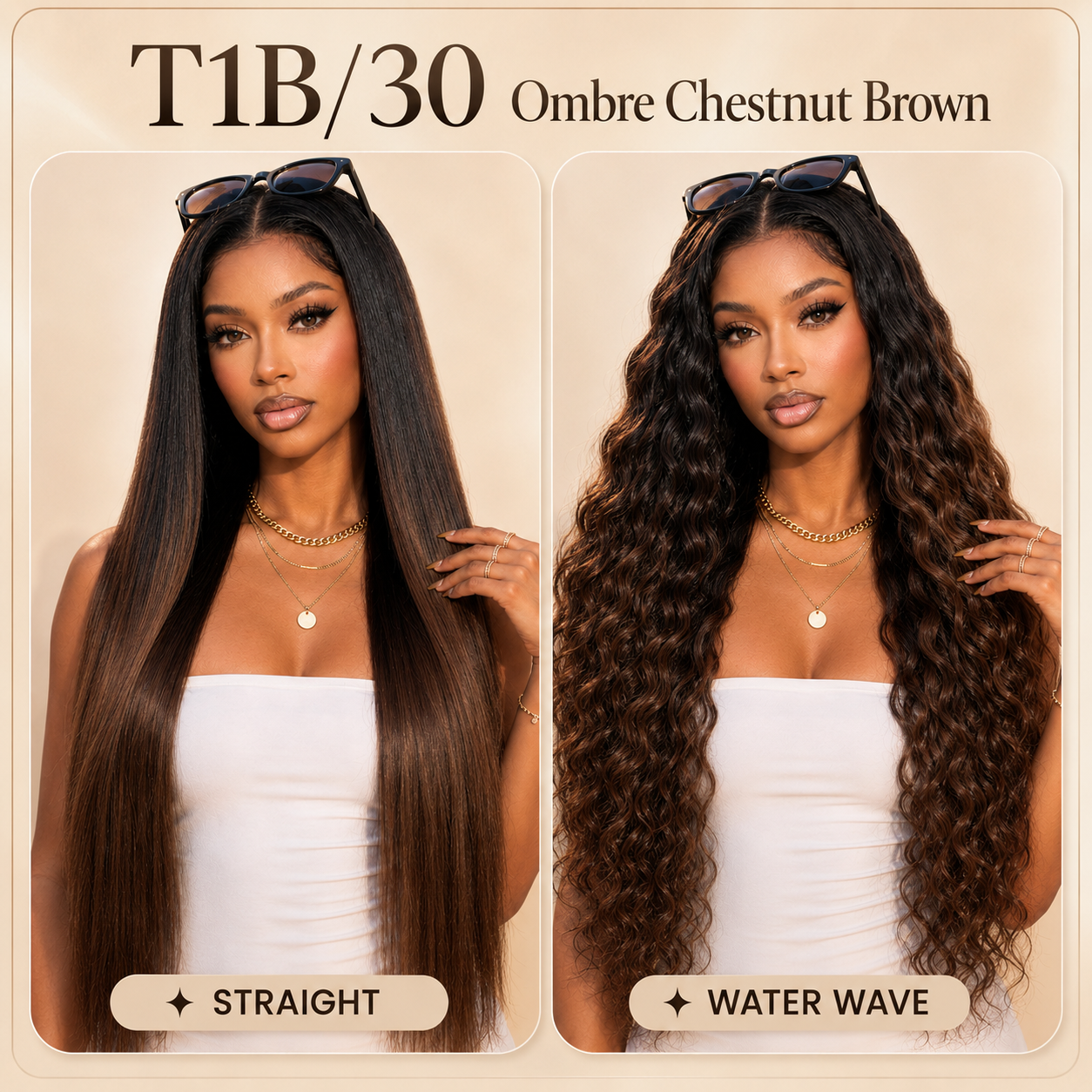 13x4 Pre-Cut Lace 2-in-1 Straight-to-Water-Wave Glueless