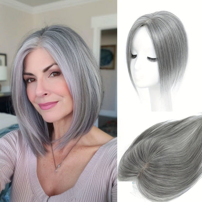 Natural Straight Hair Topper for Thinning Crown – Instant Volume & Seamless Coverage