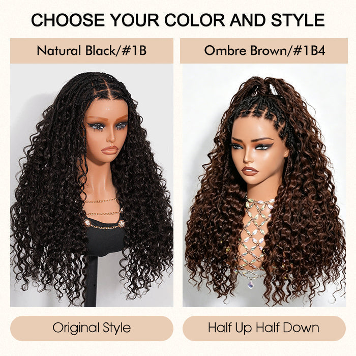 🔥 LAST DAY: 87% OFF | Glueless Knotless Boho Curl Wig – 13x6 HD Lace Human Hair