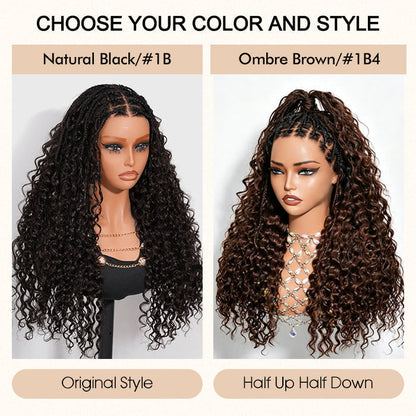 🔥 LAST DAY: 87% OFF | Glueless Knotless Boho Curl Wig – 13x6 HD Lace Human Hair