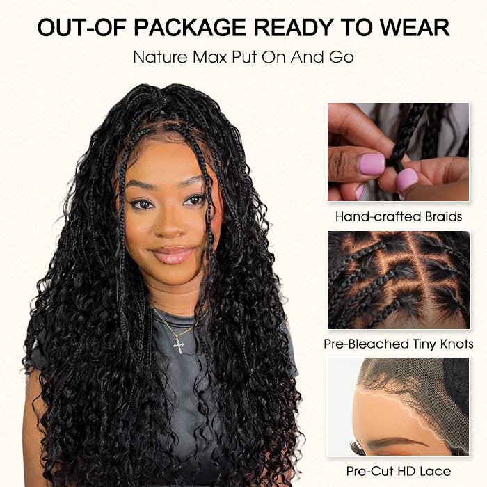 🔥 LAST DAY: 87% OFF | Glueless Knotless Boho Curl Wig – 13x6 HD Lace Human Hair
