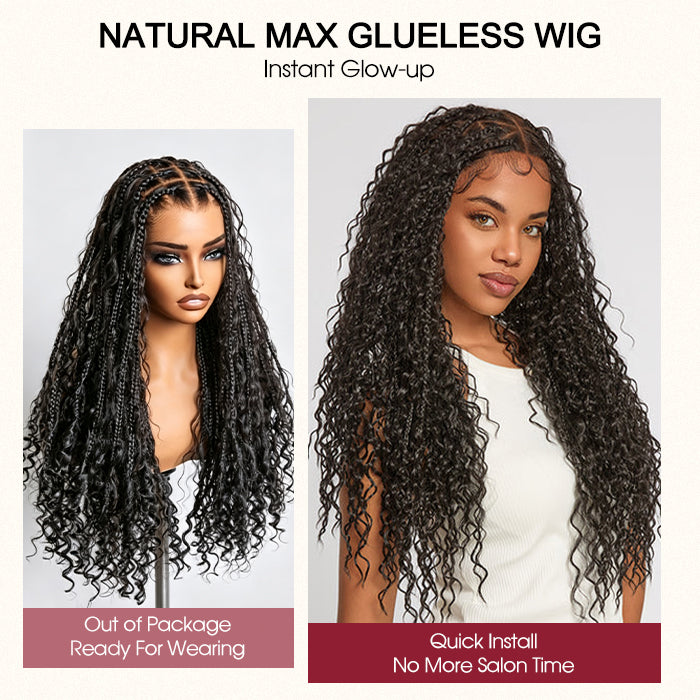 🔥 LAST DAY: 87% OFF | Glueless Knotless Boho Curl Wig – 13x6 HD Lace Human Hair