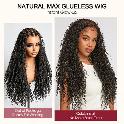 🔥 LAST DAY: 87% OFF | Glueless Knotless Boho Curl Wig – 13x6 HD Lace Human Hair