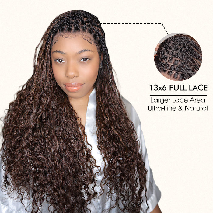 🔥 LAST DAY: 87% OFF | Glueless Knotless Boho Curl Wig – 13x6 HD Lace Human Hair