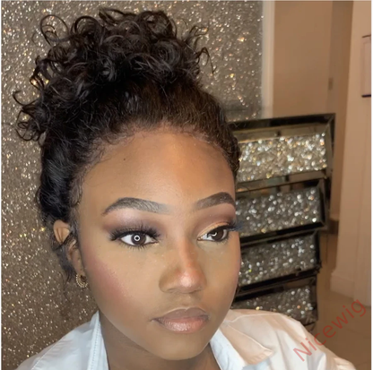 Hot Sale Glueless Short Curly Black Bob Wig